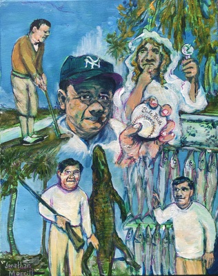 New Artwork By Jonathan Morrill Depicts Babe Ruth In St. Petersburg And The Jungle